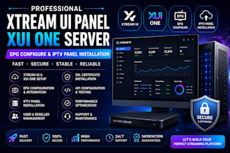 setup xtream ui panel, xui one server, epg configure and iptv panel installation