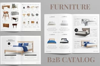 design luxury product catalog lookbook for furniture brand supplier distributor