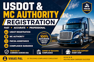 register your usdot number and mc authority with fmcsa