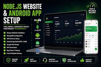 setup your nodejs website and android app