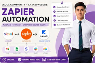 skool community online course kajabi website zapier automation