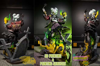 3d print and paint 3d miniature, 3d warhammer models anime figures with shipping