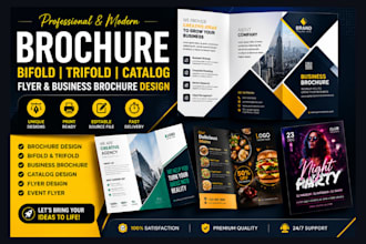 design a bronchure, bifold, trifold, catalog, flyer and business bronchure