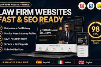 design a professional law firm website with SEO and ai search