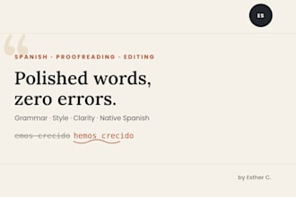 manually proofread and edit your spanish texts