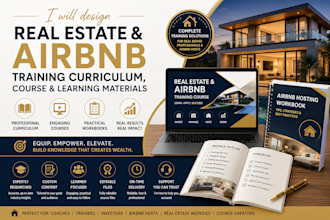 design a real estate airbnb  training curriculum, course and learning materials