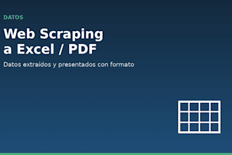 scrape any website and deliver data in excel or PDF format