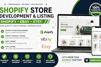 create shopify, ebay and etsy product listings