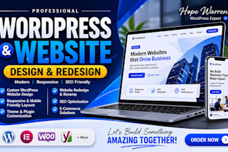 design wordpress website with elementor divi wordpress wordpress website design