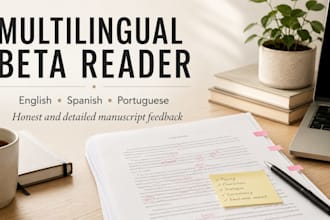 beta read and critique your manuscript in english, spanish or portuguese