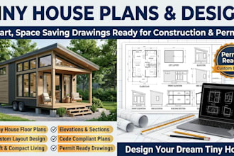 tiny house floor plans and architectural drawings