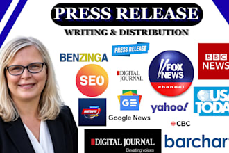 write and distribute a professional press release to top media outlets