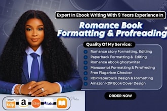 be your romance ebook writer, romance ebook formatting, proofreading for kdp