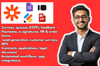 create google forms, jotform, typeform, or fillable PDF forms with automation
