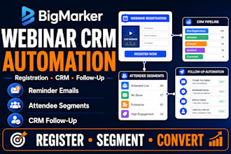 setup bigmarker webinar registration CRM and email automation