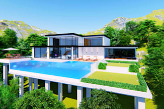 design a stunning 3d condominium, chateau, luxury apartment, or villa