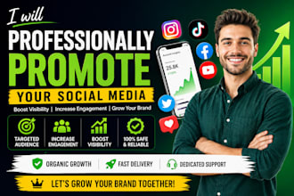 professionally promote your social media for organic growth