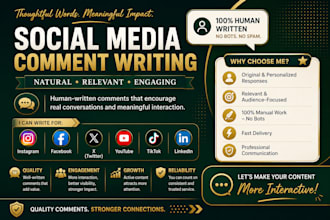 write comments on your blog posts, social media post and website