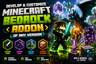 develop, customize addon for bedrock minecraft of any version