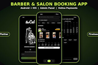 develop barber app and salon booking app with admin panel in flutter