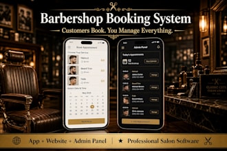 create barber shop booking app for android ios website