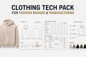 create a detailed clothing tech pack for manufacturing