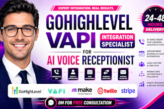 gohighlevel vapi integration specialist ai voice receptionist make twilio stripe