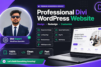 design, redesign or customize divi wordpress website