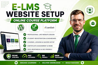 build elearning wordpres lms website tutor online course with learndash