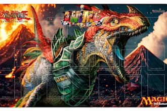 design custom playmat board game print tabletop fantasy illustration with zones