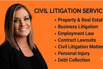 be your civil lawyer in property, business, employment and contract lawsuits