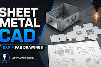 create sheet metal cad dxf flat patterns fabrication drawings for laser cutting
