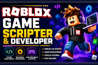 do full roblox game development, roblox scripter, roblox developer and full map