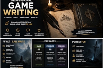 write engaging stories, game lore, and creative content