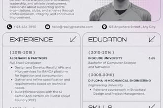 design a modern professional CV and resume for any job