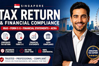 prepare singapore corporate tax return, iras form cs and financial statements