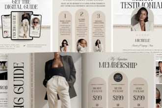 design personalized editable magazine layout, brochure product catalog in canva