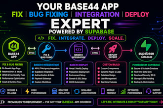 fix base44 expert base44 bug fixing base44 integration base44 deploy supabase