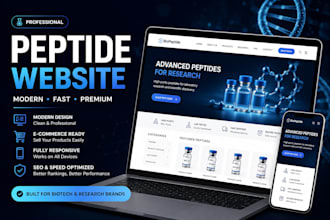 design a modern peptide, biotech and research chemical laboratory website