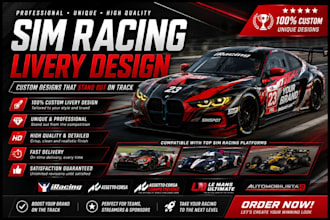 design custom iracing, assetto corsa, acc and lmu liveries