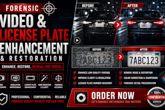 enhance forensic video, restore cctv footage, clarify license plate number