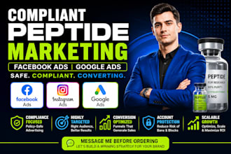 setup compliant peptide ad approve facebook peptide marketing google peptide ad