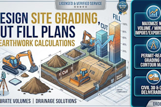 design site grading cut fill drainage and swppp plan set