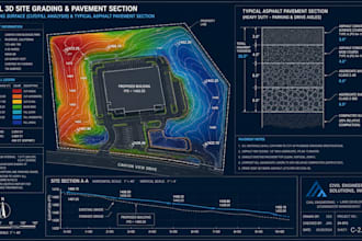 provide grading plans pavement thickness design and erosion control