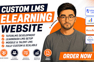 build lms elaernng website with tutorlms, learndash lms, moodle and talent lms