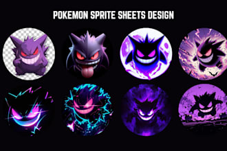 design pixel animation and pokemon sprite sheets  for your 2d games