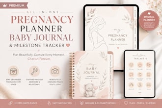 design a pregnancy planner baby journal milestone tracker baby memory book