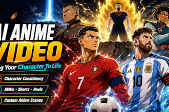 create viral and custom stunning ai anime video anime animation anime music