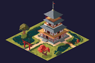 draw isometric pixel art pixel game asset game environment reusable pixel assets