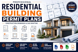 prepare residential permit plans, floor plans and construction drawings